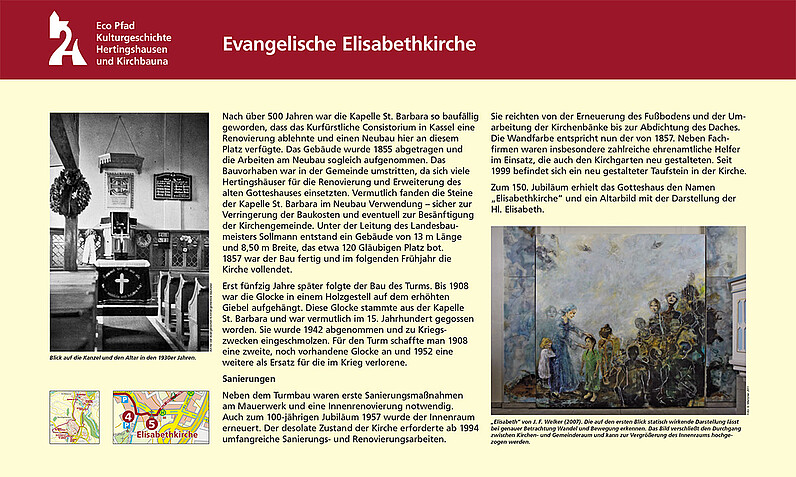 Tafel "Evangelische Elisabethkirche"