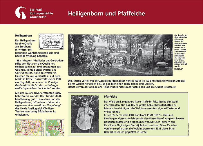 Tafel "Heiligenborn und Pfaffeiche"
