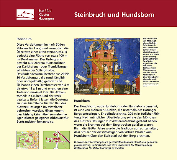 Tafel "Steinbruch und Hundsborn"
