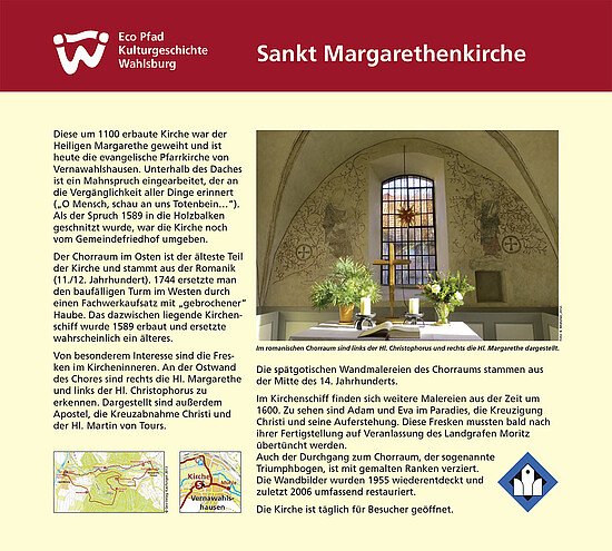 Tafel "Die Sankt Margarethenkirche"