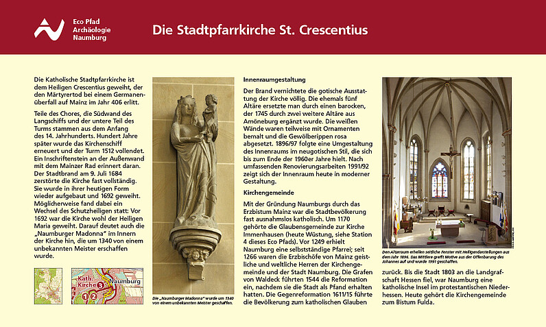 Tafel Die Stadtpfarrkirche St. Crescentius