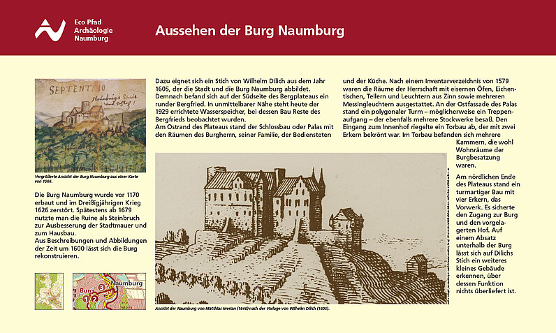 Tafel Aussehen der Burg Naumburg