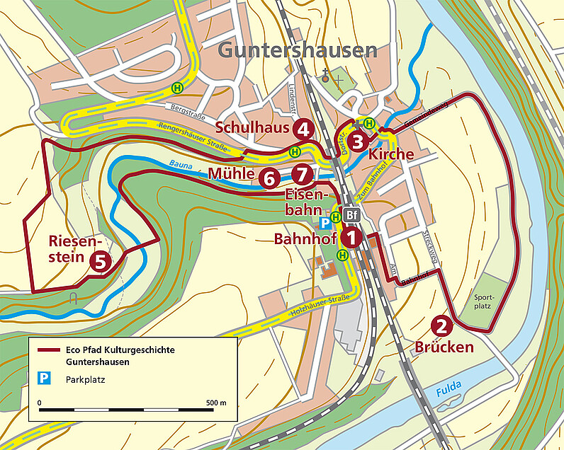 Karte Eco Pfad Kulturgeschichte Guntershausen