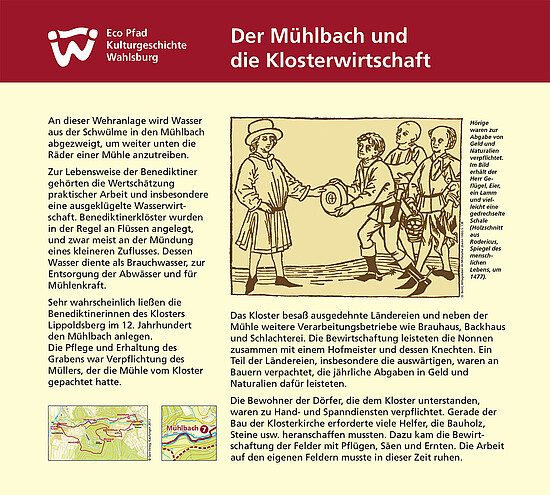 Tafel "Der Mühlbach und die Klosterwirtschaft"