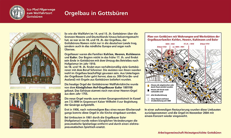 Tafel "Orgelbau in Gottsbüren"